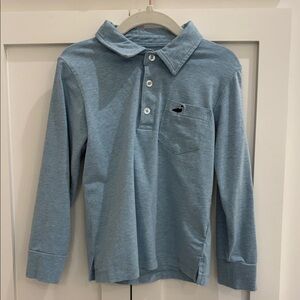 Properly Tied Boys Harrison Pocket Polo LS in Moon Blue 2T